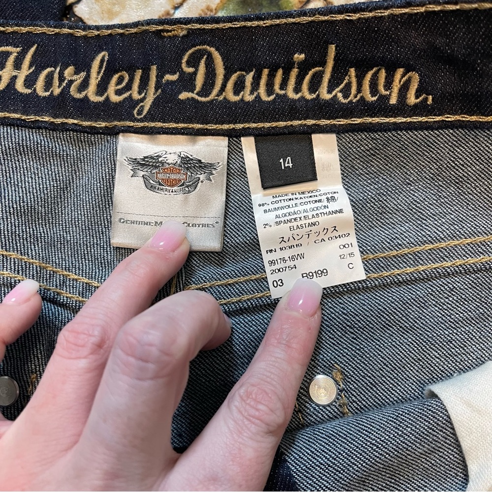 Harley Davidson Women’s Size 14 Regular Mid Rise Boot Cut Jeans - Picture 5 of 6